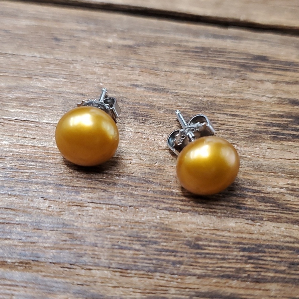 E151 gorgeous partridge pearl earrings sterling